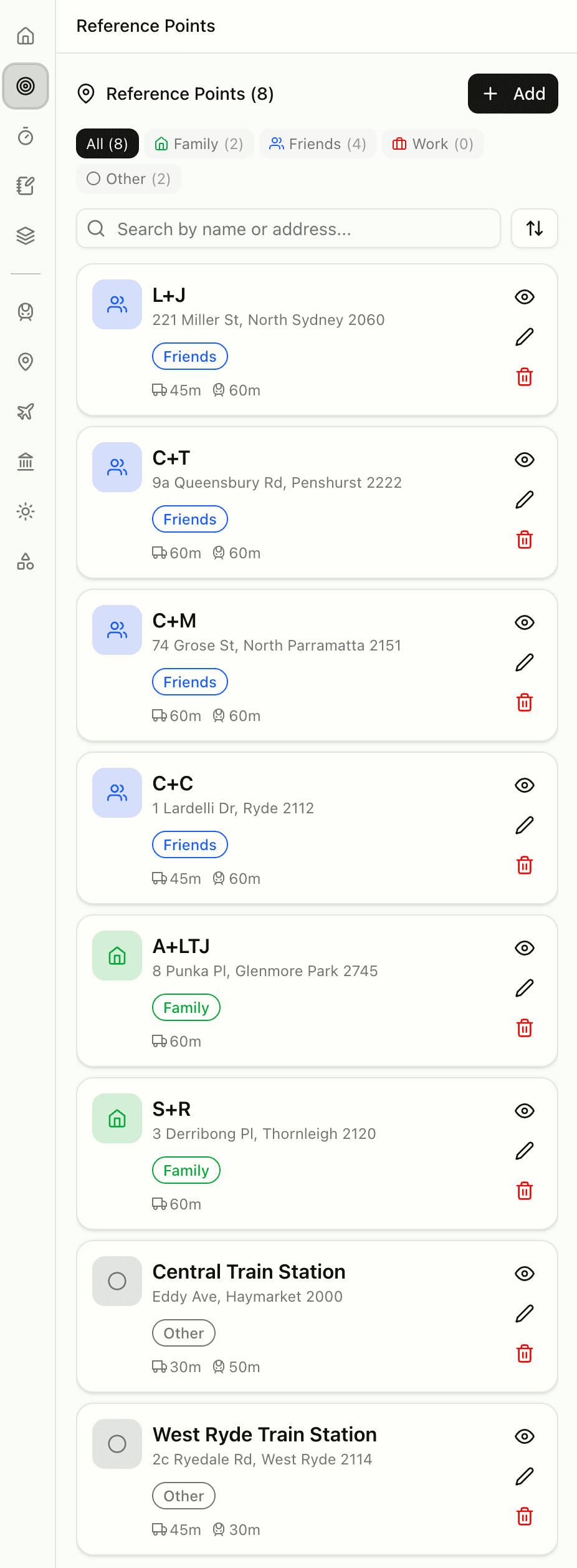 Reference Points panel
