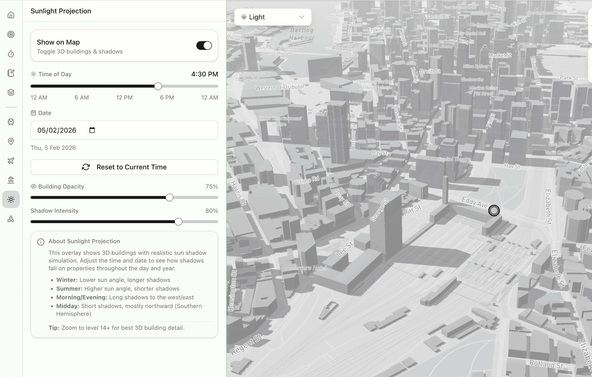Sunlight Projection configuration